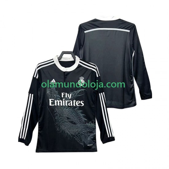 Camisola Real Madrid 2014 2015 Retro Homem Equipamento Terceiro Manga Comprida